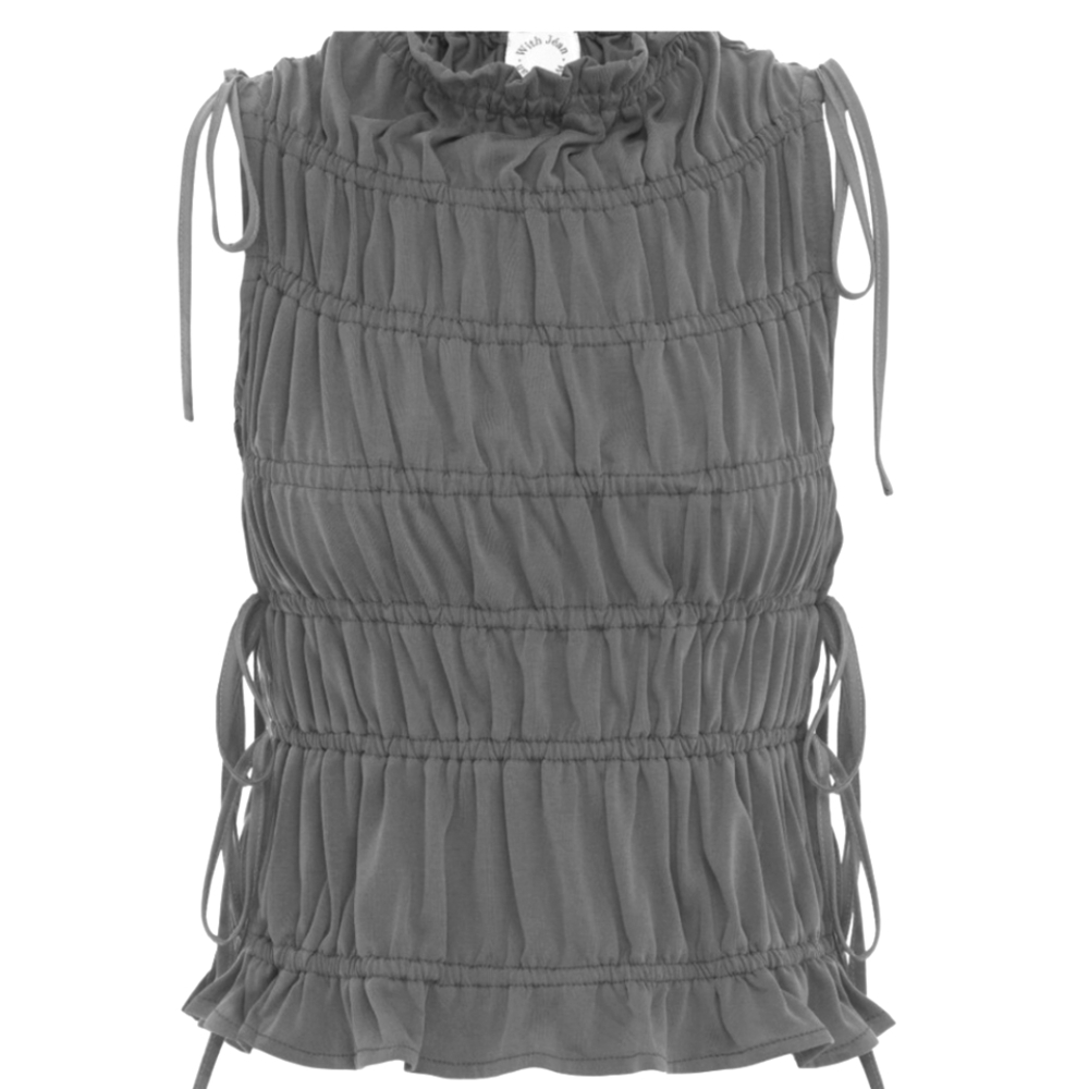 With Jean Grey Sleeveless Ruched Remie Top NWT
